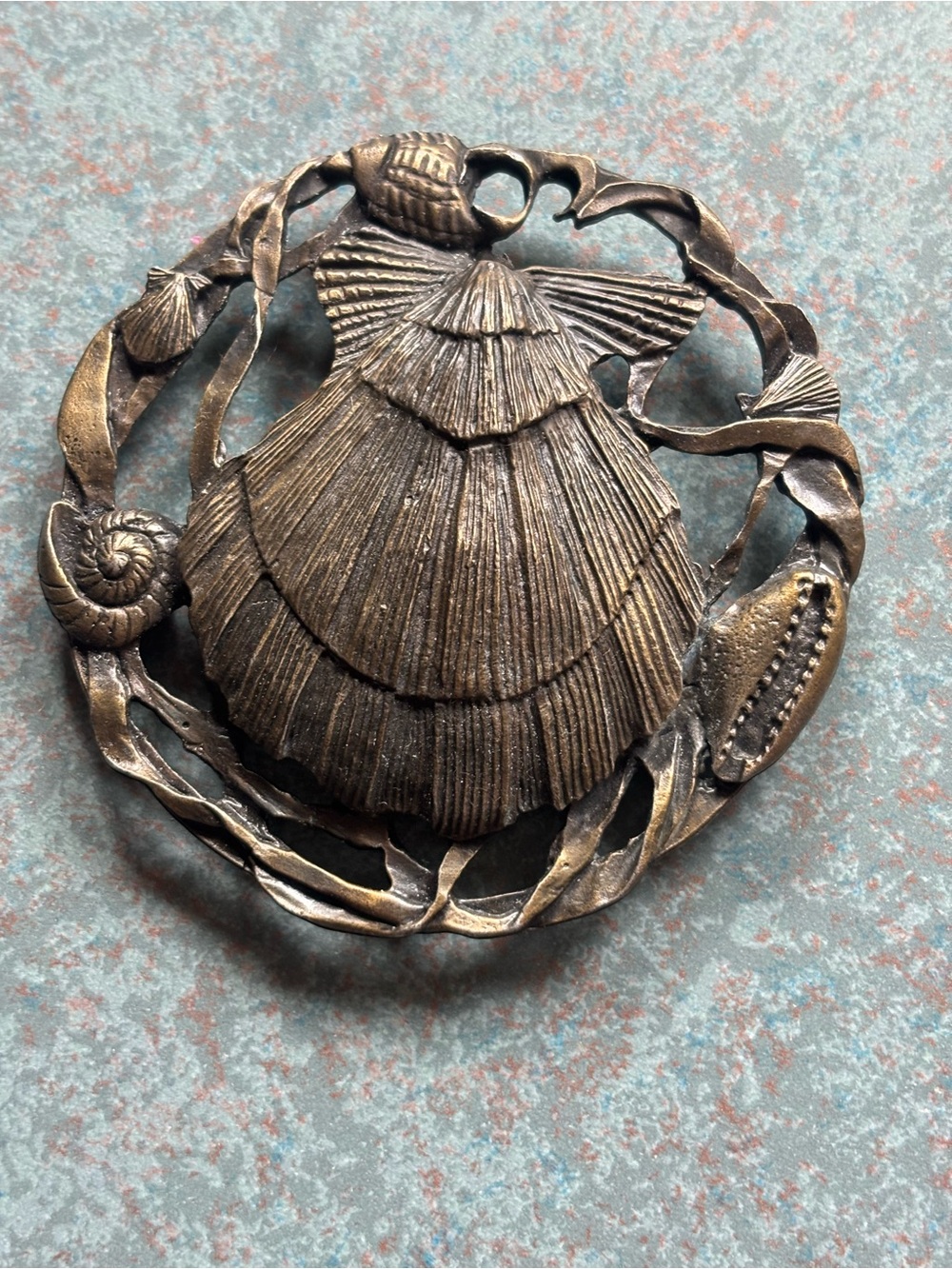 Vintage 1990 Peter C. Sedlow Masterworks Fine Pewter Seashell Potpourri Dish